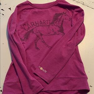 Carhartt Magenta Long Sleeve with Horse Graphic